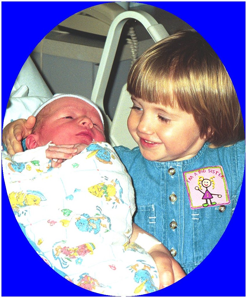 Jason Meeting a very excited Hannah at ~ 3 hours old