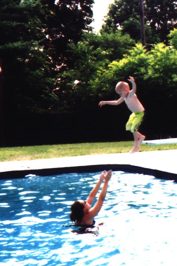 The only one to jump in unassisted in his class!