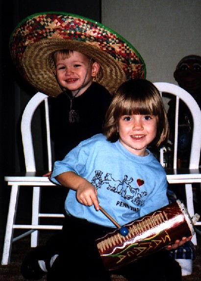 I like my cool drum, and Jason likes the hat...