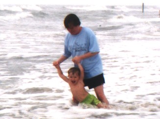 Mommy likes to hold me in the ocean!